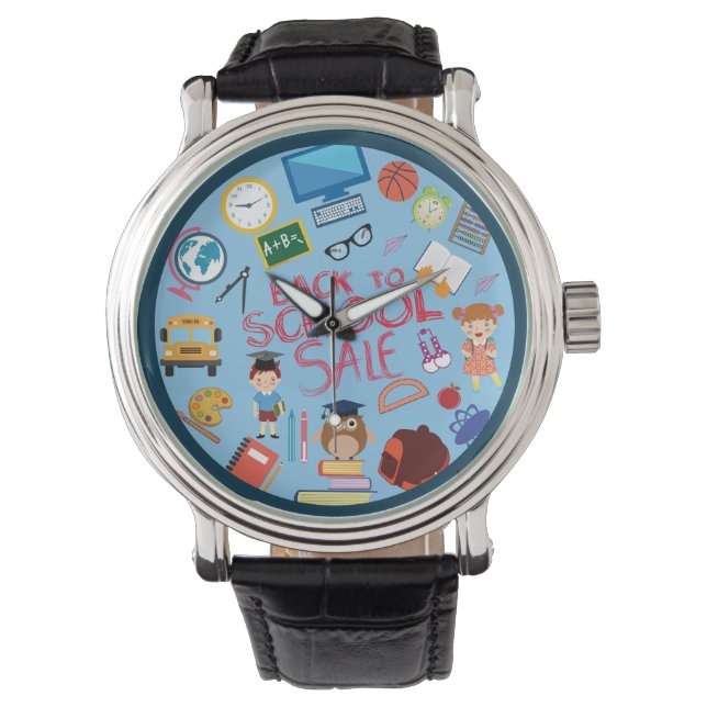 Cute and Colourful Back to School Cartoon Watch (Front)