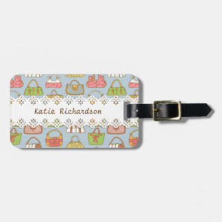Cute and Colourful Bags Illustration Pattern Luggage Tag