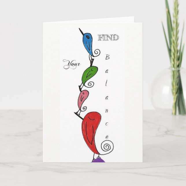 Cute and Colourful Bird Greeting Card (Front)