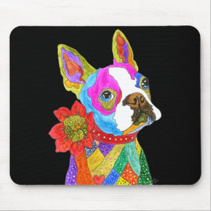 Cute and Colourful Boston Terrier Mousepad