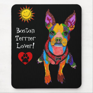 Cute and Colourful Boston Terrier Mousepad