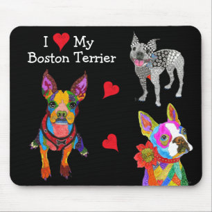 Cute and Colourful Boston Terrier Mousepad