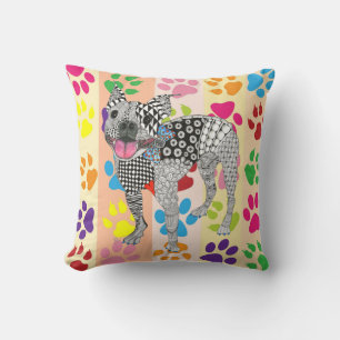 Cute and Colourful Boston Terrier Throw Pillow