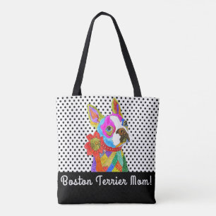 Cute and Colourful Boston Terrier Tote Bag