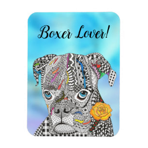 Cute and Colourful Boxer Magnet 3"x4"