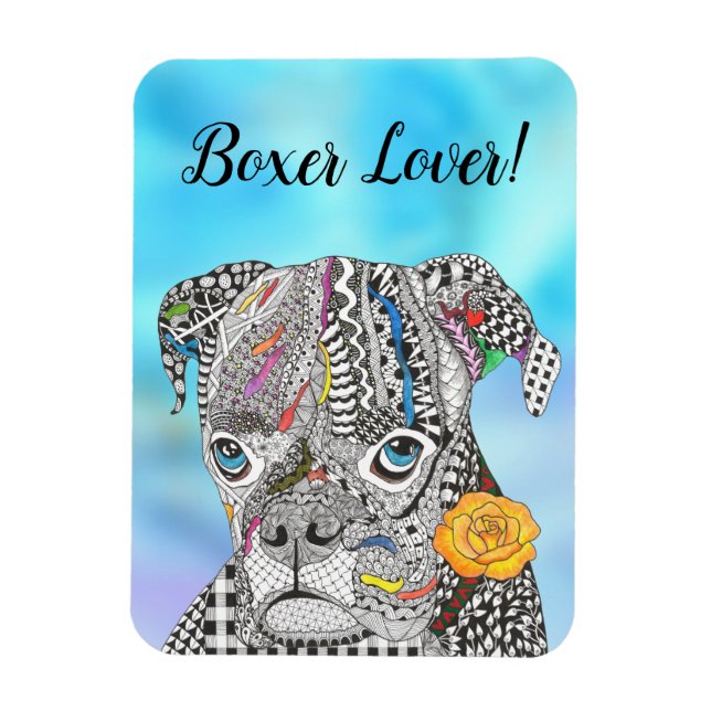 Cute and Colourful Boxer Magnet 3"x4" (Vertical)