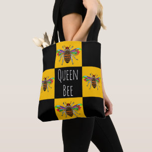 Cute and Colourful Bumble Bee Honey Bee Tote Bag