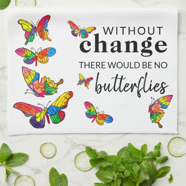 Cute and Colourful Butterfly Kitchen Towel (Folded)