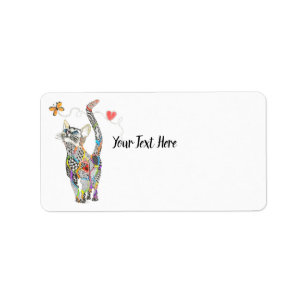 Cute and Colourful Cat Address Label