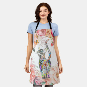 Cute and Colourful Cat and Butterfly Personalised Apron