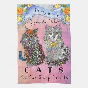 Cute and Colourful Cat and Kitten Kitchen Towel