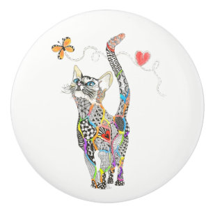 Cute and Colourful Cat Door Knob