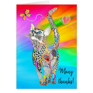 Cute and Colourful Cat Greeting Card