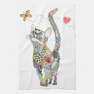 Cute and Colourful Cat Kitchen Towel