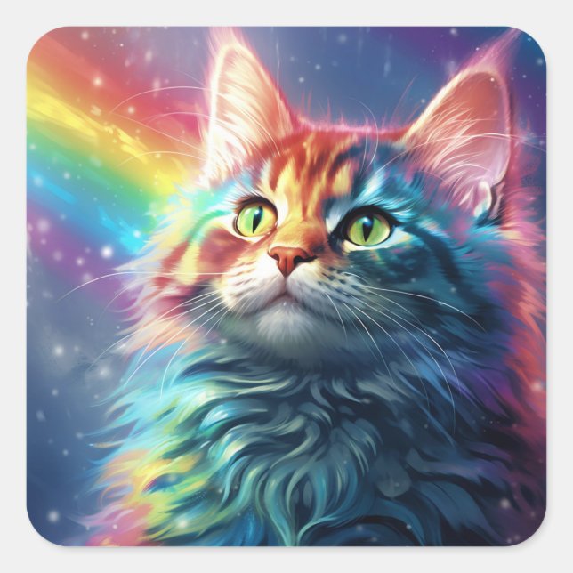 Cute and Colourful Cat Kitten Sticker (Front)