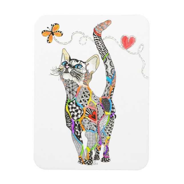 Cute and Colourful Cat Magnet 3"x4" (Vertical)