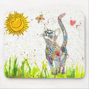Cute and Colourful Cat Mouse Pad