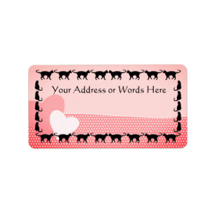 Cute and Colourful Cat Silhouette Address Labels