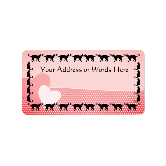 Cute and Colourful Cat Silhouette Address Labels (Front)