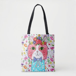 Cute and Colourful Cat Tote Bag