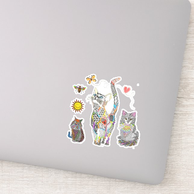 Cute and Colourful Cat Vinyl Stickers (Detail)
