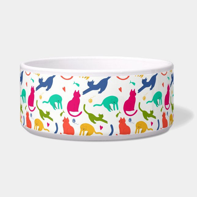 Cute and Colourful Cat's Playing Food Bowl (Left)