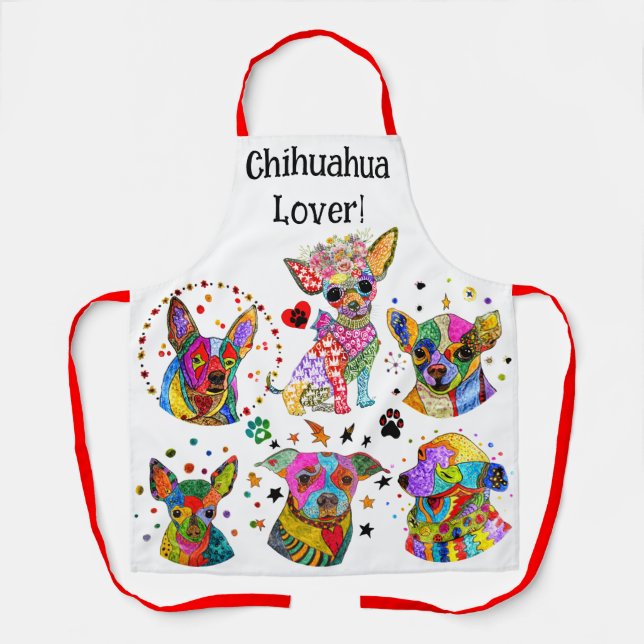 Cute and Colourful Chihuahua Assortment Apron (Front)