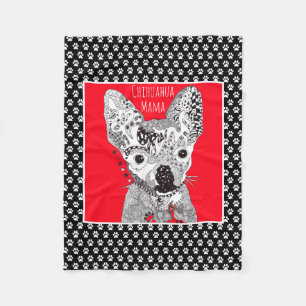 Cute and Colourful Chihuahua Fleece Blanket