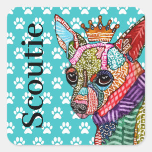 Cute and Colourful Chihuahua King Pop Art Sticker