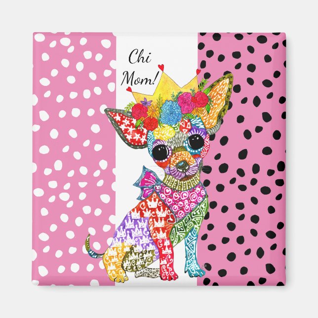 Cute and Colourful Chihuahua Magnet (Front)