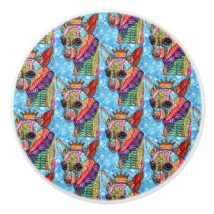 Cute and Colourful Chihuahua Pop Art   Ceramic Knob