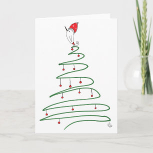Cute and Colourful Christmas Bird Greeting Card