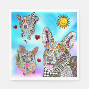 Cute and Colourful Corgi Napkins