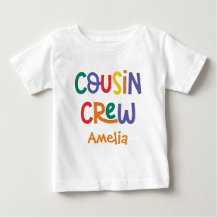 Cute and Colourful Cousin Crew With Name Baby T-Shirt