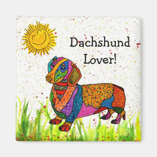 Cute and Colourful Dachshund Magnet 2"