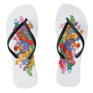 Cute and Colourful Dinosaurs Flip Flops