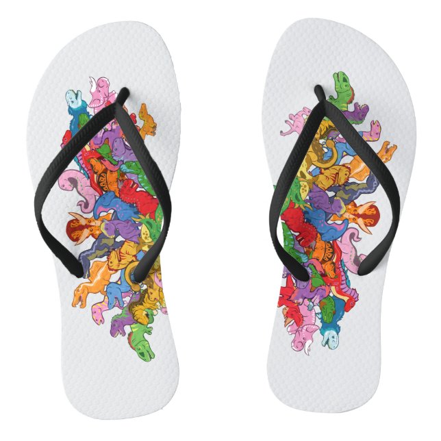 Cute and Colourful Dinosaurs Flip Flops (Footbed)