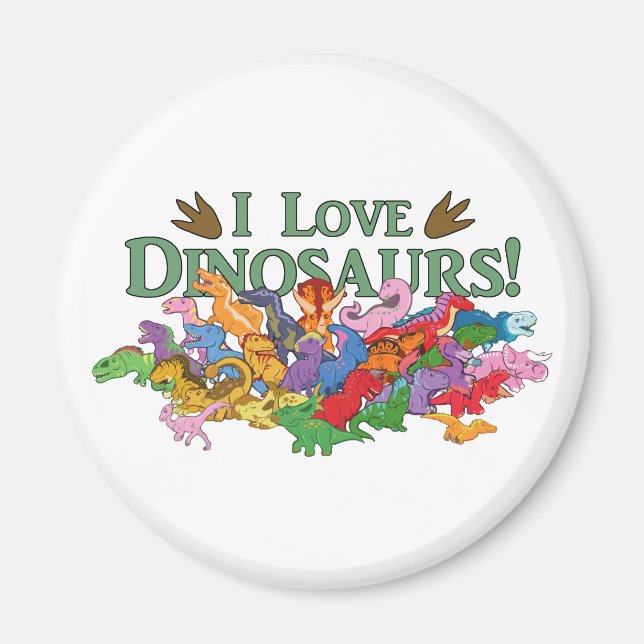 Cute and Colourful Dinosaurs Magnet (Front)
