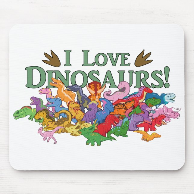 Cute and Colourful Dinosaurs Mouse Mat (Front)