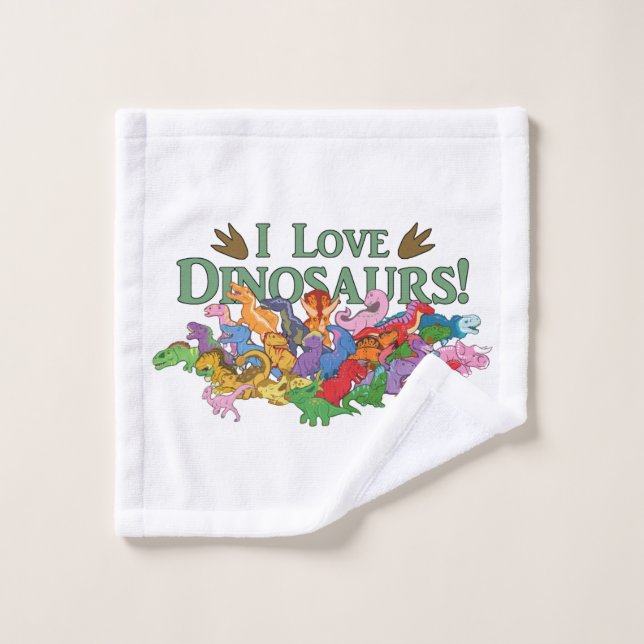 Cute and Colourful Dinosaurs Wash Cloth (Wash Cloth)