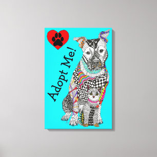 Cute and Colourful Dog and Cat Canvas 16"x"24"