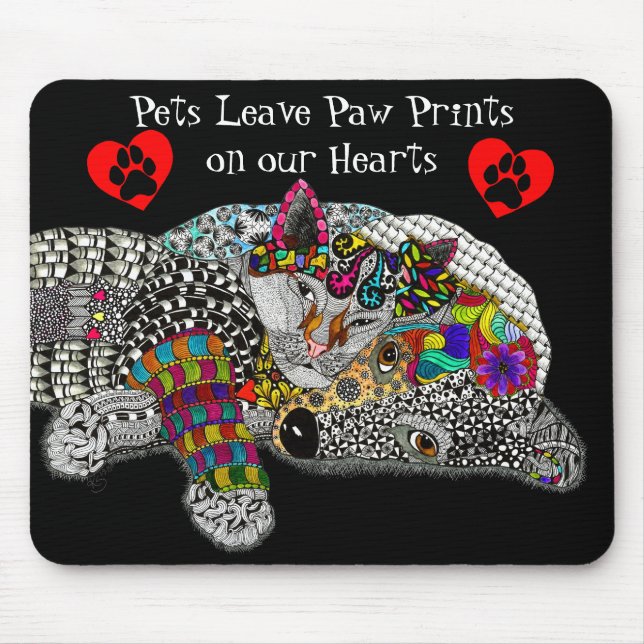 Cute and Colourful Dog and Cat Mousepad (Front)