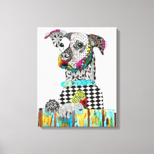 Cute and Colourful Dog Canvas 16" x 20" Print