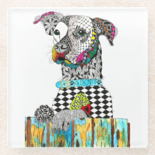 Cute and Colourful Dog Glass Coaster
