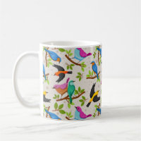 Cute and Colourful Drawing of Several Spring Birds