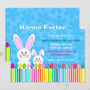 Cute and Colourful Easter Bunny Invitation