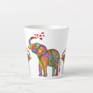Cute and Colourful Elephant Latte Mug