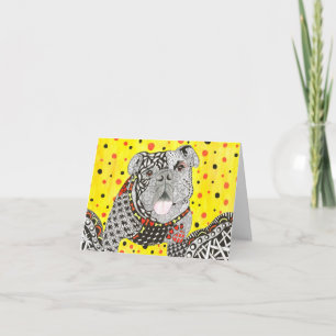 Cute and Colourful English Bulldog Greeting Card