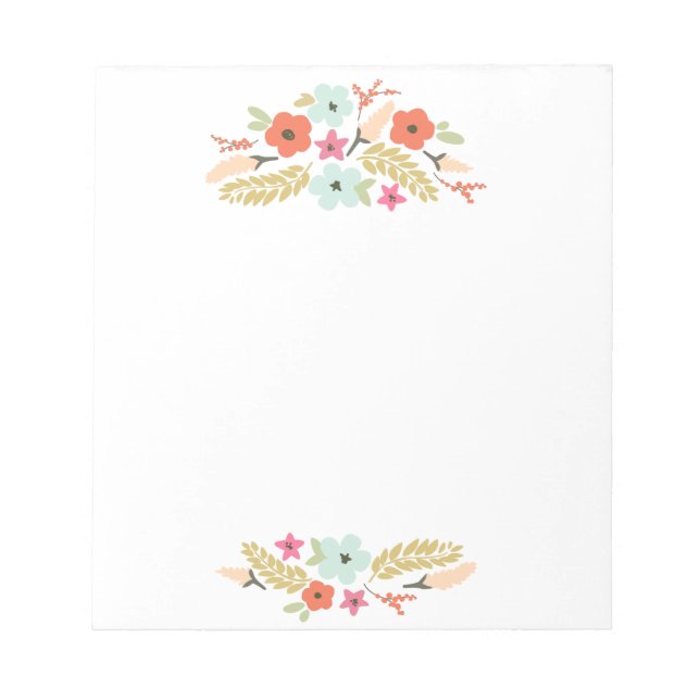 Cute and Colourful Flowers Notepad (Front)