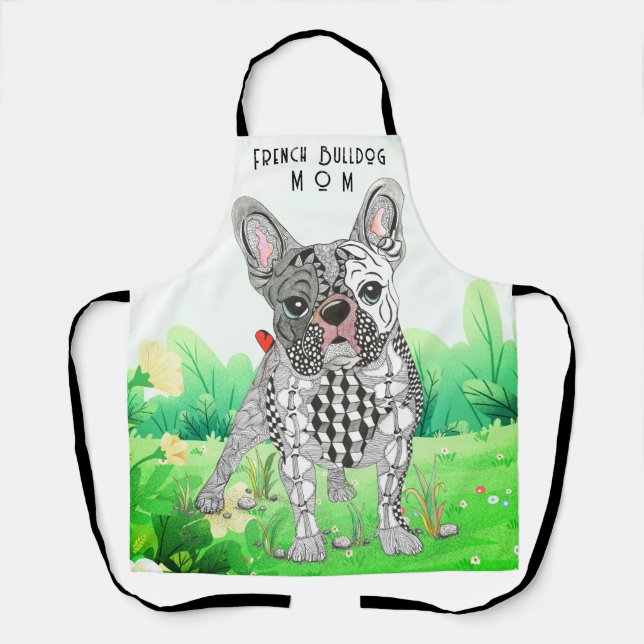 Cute and Colourful French Bulldog Apron (Front)